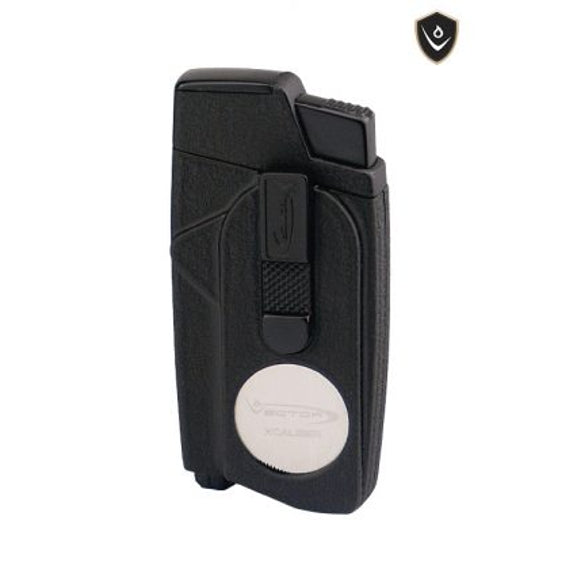 
Vector Xcaliber Double Flame Lighter with Cutter - Black Crackle
