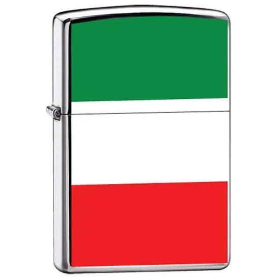 Zippo Lighter - Flag of Italy High Polish Chrome